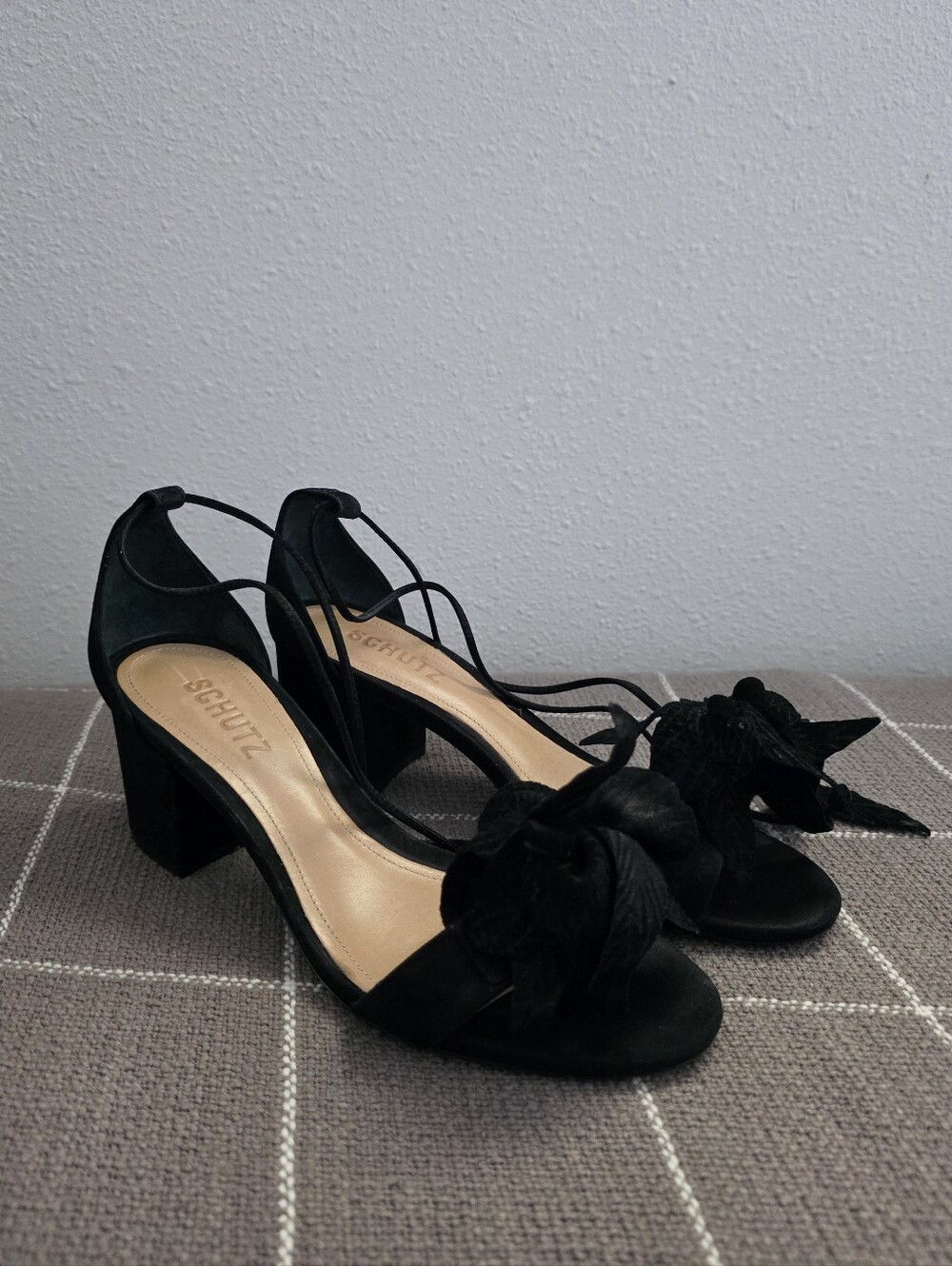 Schutz Kitten Heel Sandals Floral